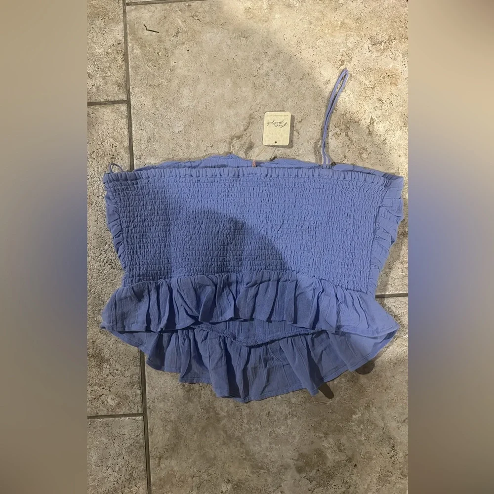 Free People Fun In The Sun Top NWOT Size XL Misty Dawn / C40 - Picture 3 of 5